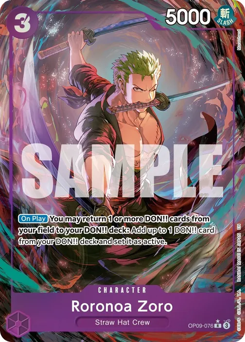 Carte One Piece anglaise OP09-076 Roronoa Zoro (version 2)