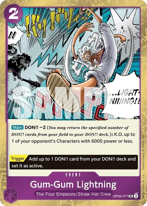 Carte One Piece anglaise OP09-077 Gum-Gum Lightning (version 2)