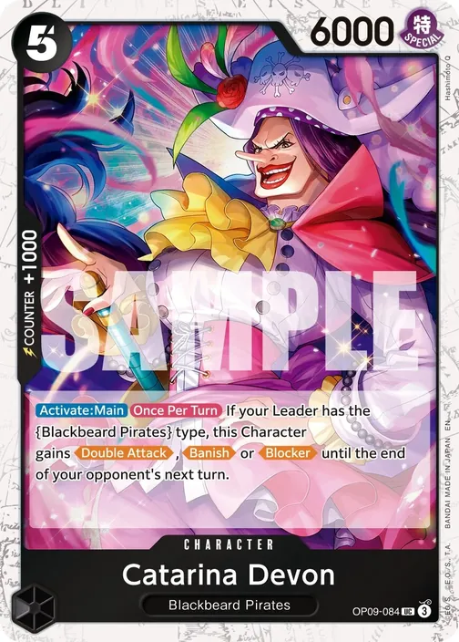 Carte One Piece anglaise OP09-084 Catarina Devon (version 2)