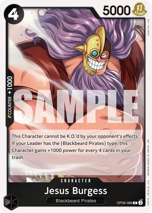 Carte One Piece anglaise OP09-086 Jesus Burgess