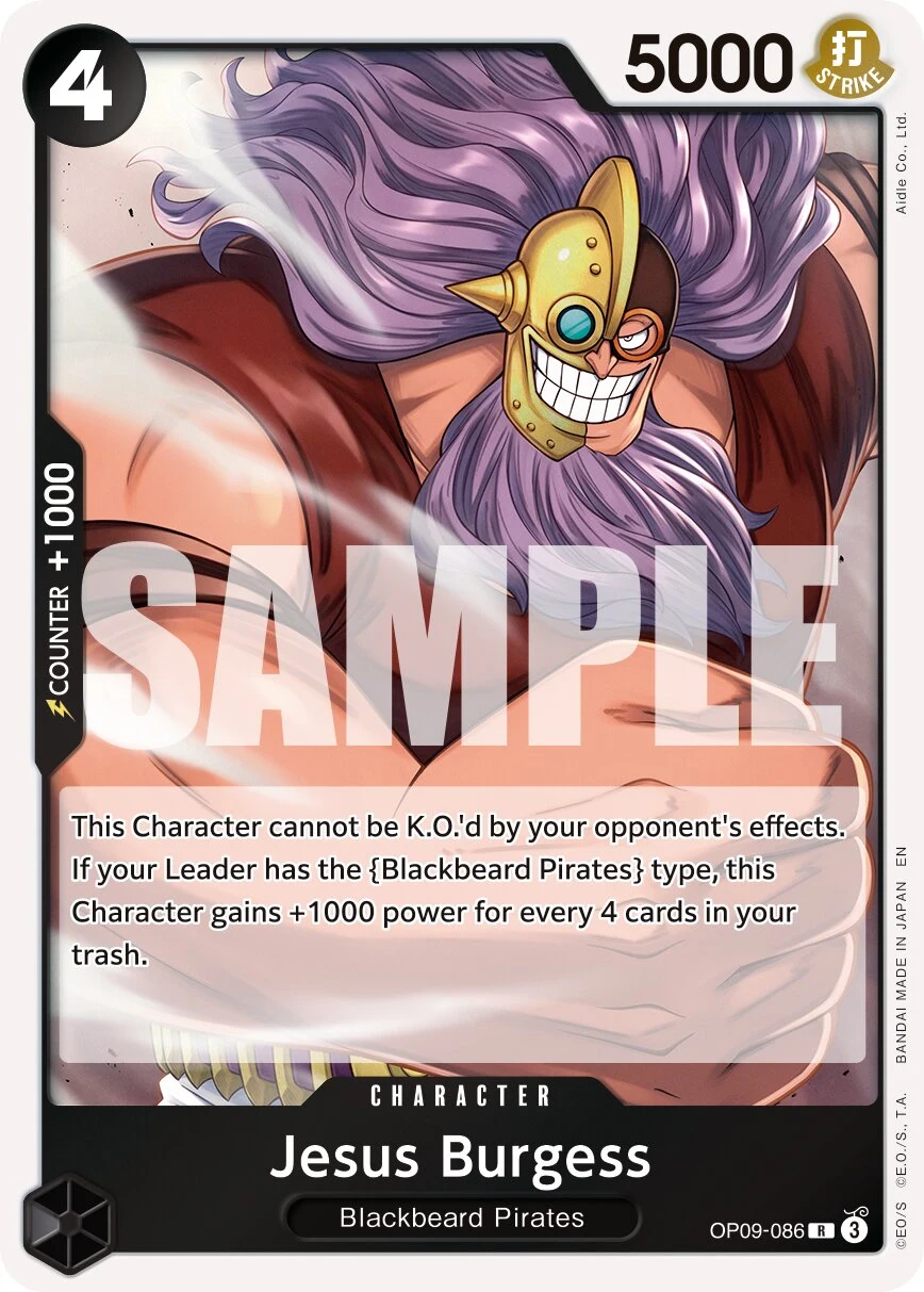 Carte One Piece anglaise Jesus Burgess OP09-086 R