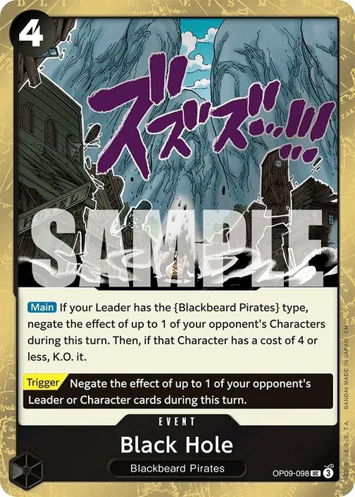 Carte One Piece anglaise OP09-098 Black Hole (version 2)