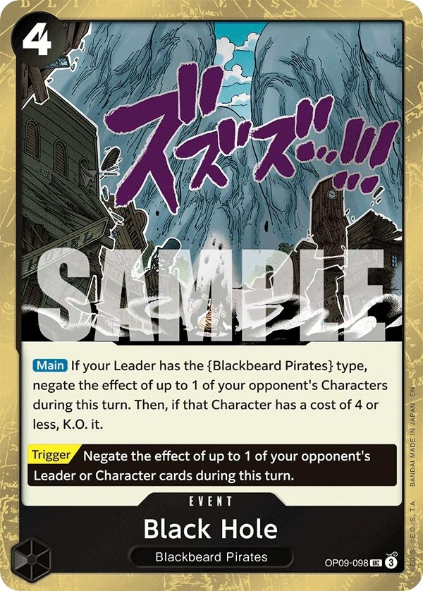 Carte One Piece anglaise Black Hole OP09-098 UC