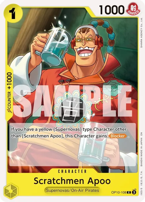 Carte One Piece anglaise OP10-108 Scratchmen Apoo