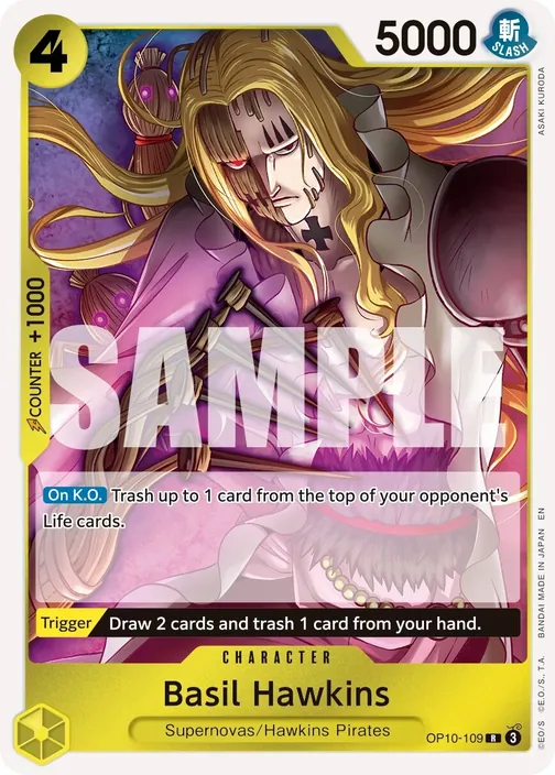 Carte One Piece anglaise OP10-109 Basil Hawkins