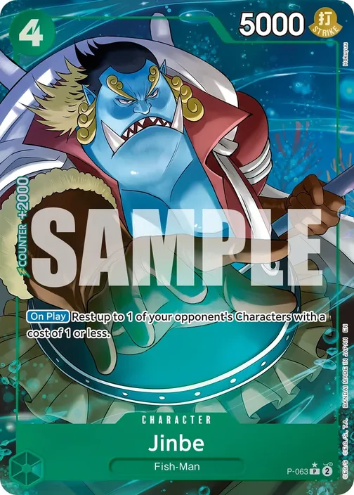 Carte One Piece anglaise P-063 Jinbe (version 3)