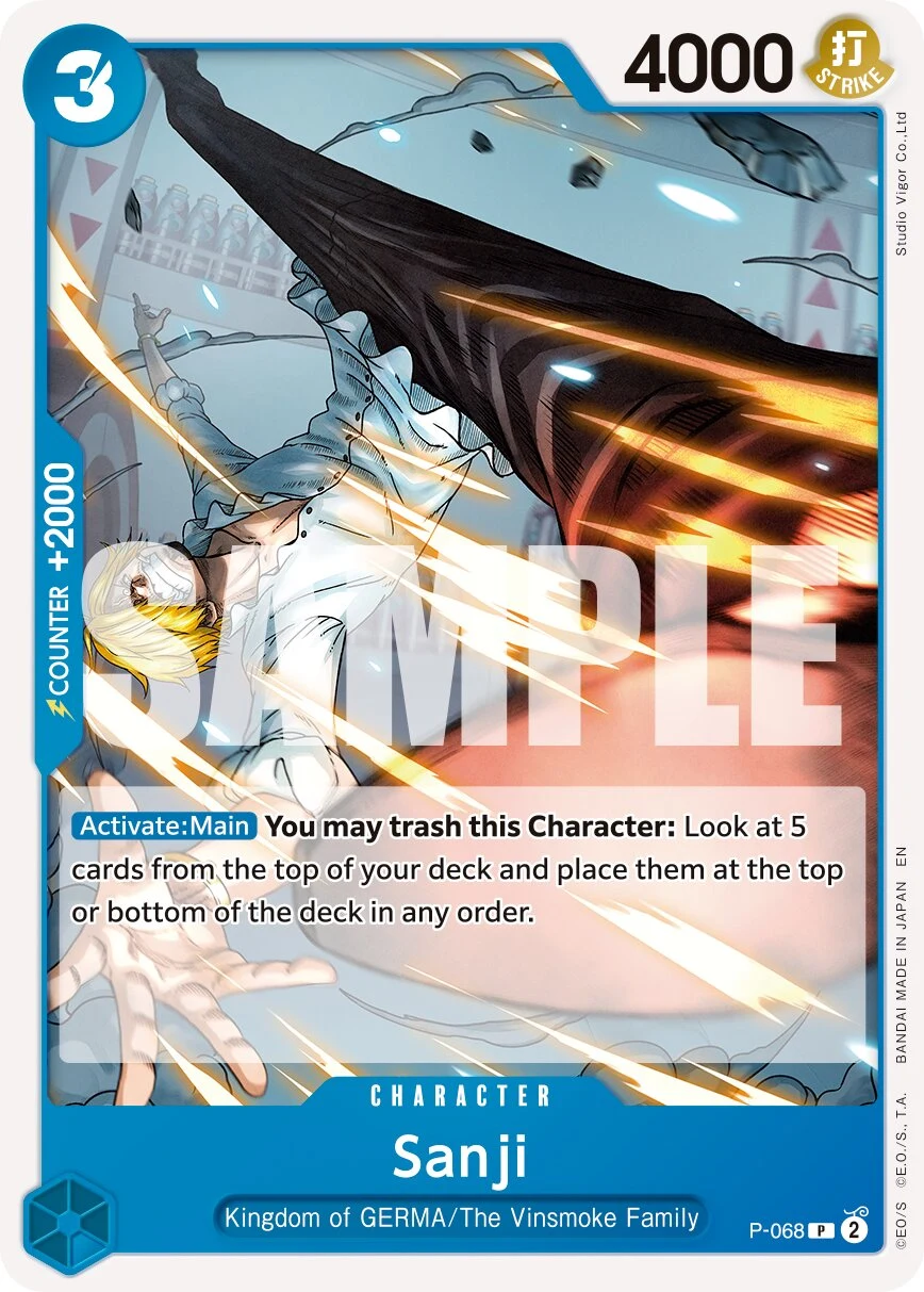 Carte One Piece anglaise Sanji P-068 P