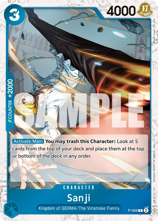 Carte One Piece anglaise P-068 Sanji (version 2)