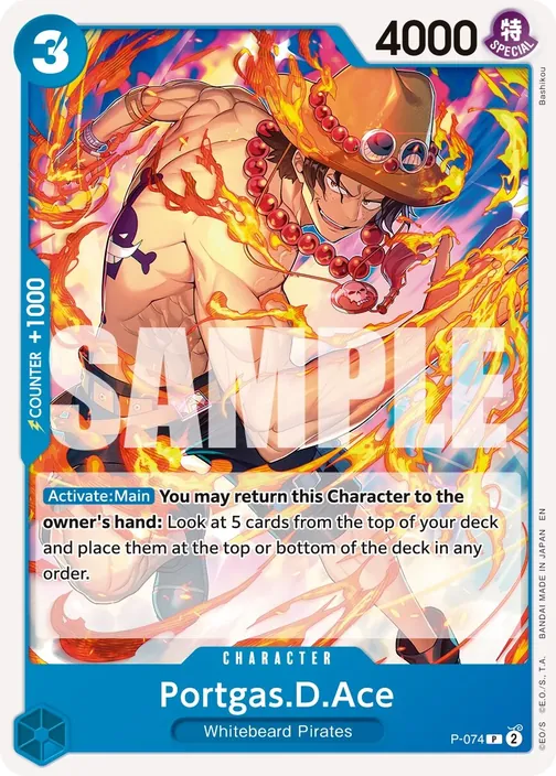 Carte One Piece anglaise P-074 Portgas.D.Ace