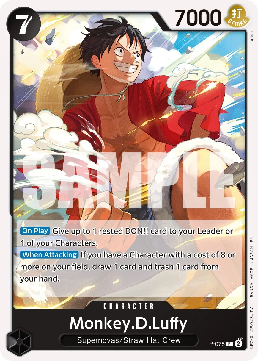 Carte One Piece anglaise Monkey.D.Luffy P-075 P