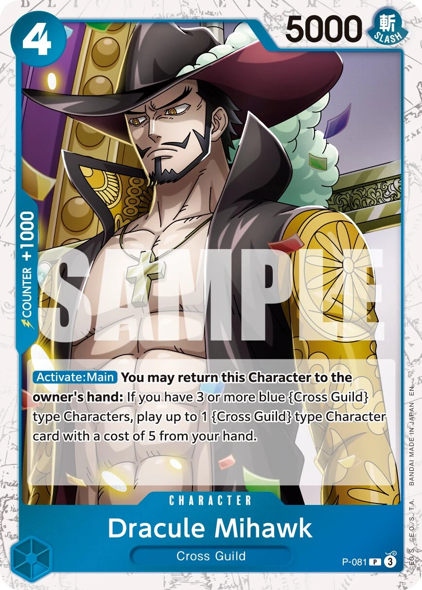 Carte One Piece anglaise Dracule Mihawk P-081 P