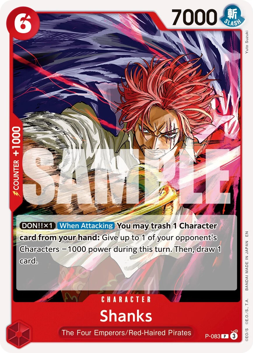 Carte One Piece anglaise Shanks P-083 P