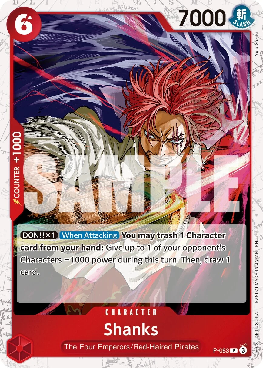 Carte One Piece anglaise Shanks P-083 P