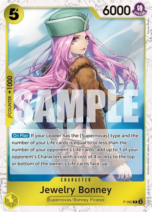 Carte One Piece anglaise P-085 Jewelry Bonney (version 2)
