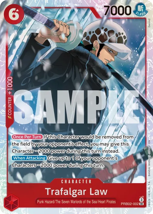 Carte One Piece anglaise PRB02-002 Trafalgar Law