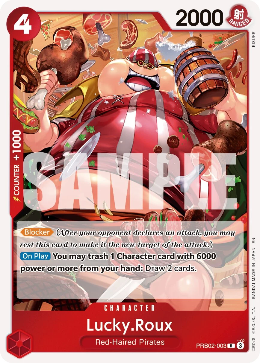 Carte One Piece anglaise Lucky.Roux PRB02-003 R