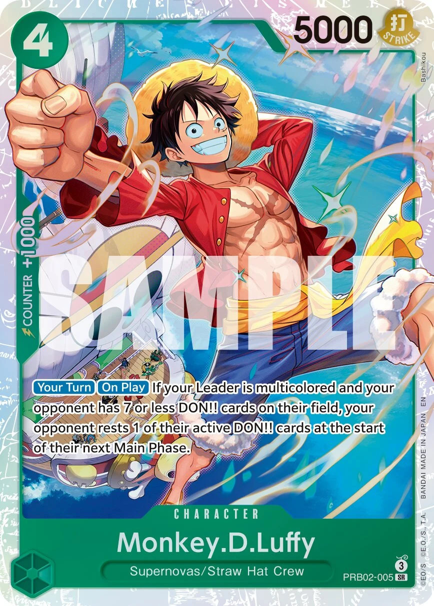 Carte One Piece anglaise Monkey.D.Luffy PRB02-005 SR