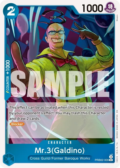 Carte One Piece anglaise PRB02-009 Mr.3(Galdino)
