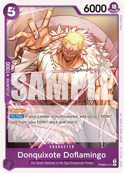 Carte One Piece anglaise PRB02-011 Donquixote Doflamingo
