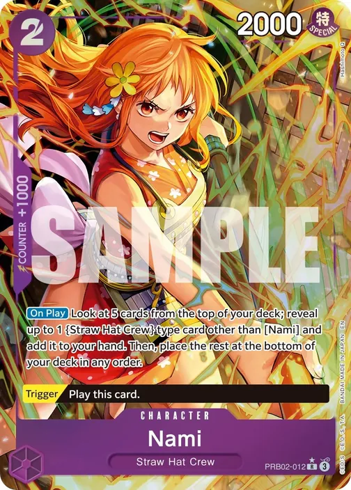 Carte One Piece anglaise PRB02-012 Nami (version 2)