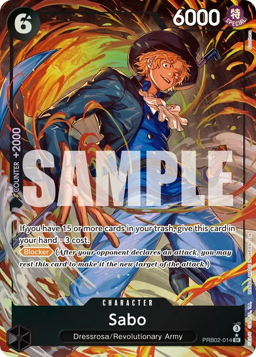 Carte One Piece anglaise PRB02-014 Sabo (version 2)