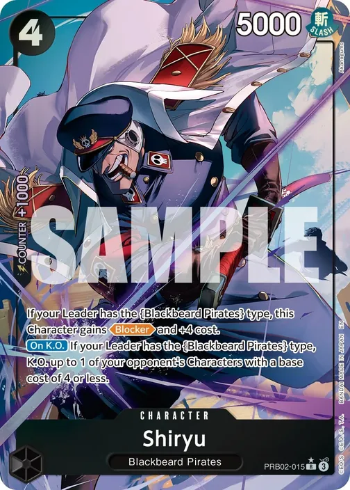 Carte One Piece anglaise PRB02-015 Shiryu (version 2)
