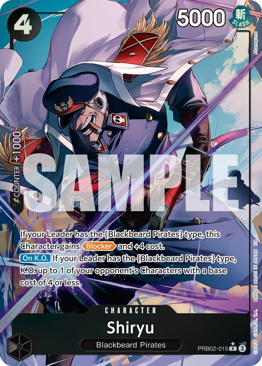 Carte One Piece anglaise Shiryu PRB02-015 R