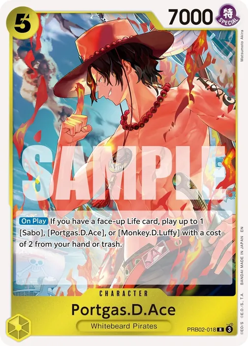 Carte One Piece anglaise PRB02-018 Portgas.D.Ace