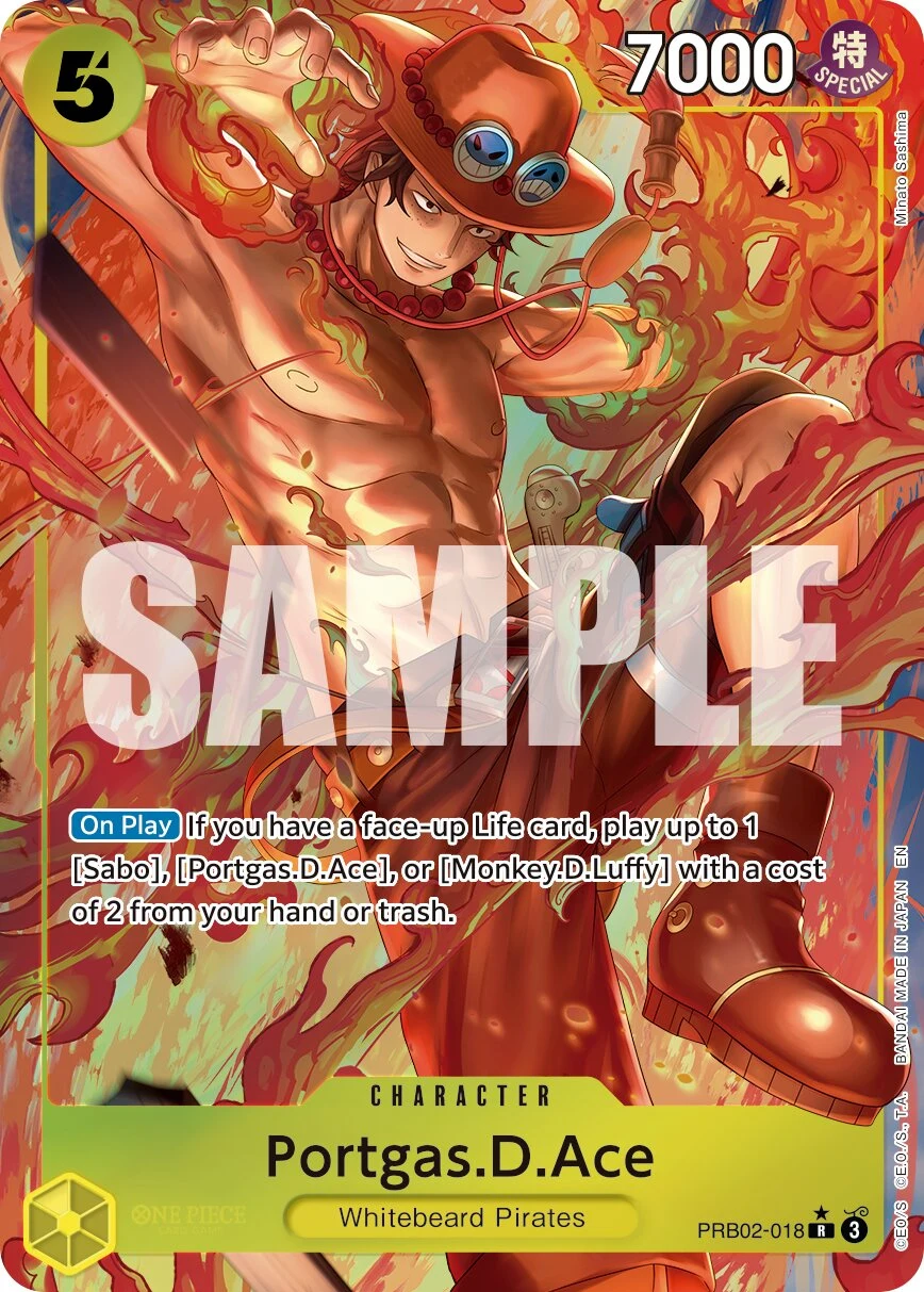 Carte One Piece anglaise Portgas.D.Ace PRB02-018 R