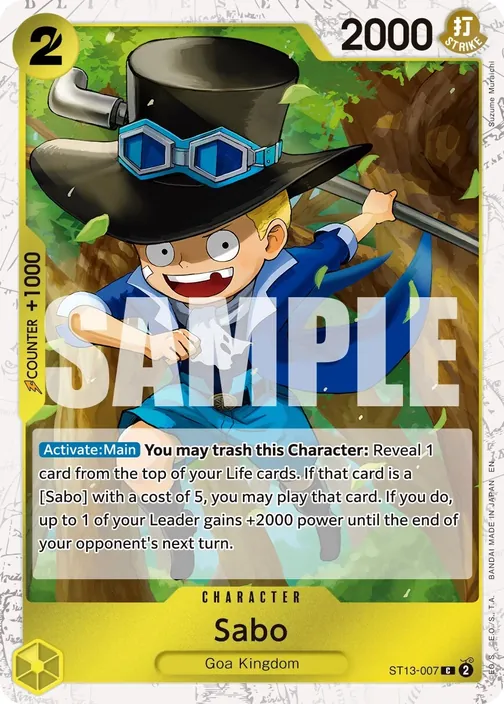 Carte One Piece anglaise ST13-007 Sabo (version 2)