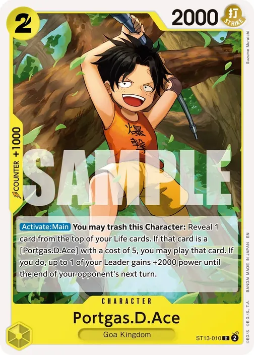 Carte One Piece anglaise ST13-010 Portgas.D.Ace