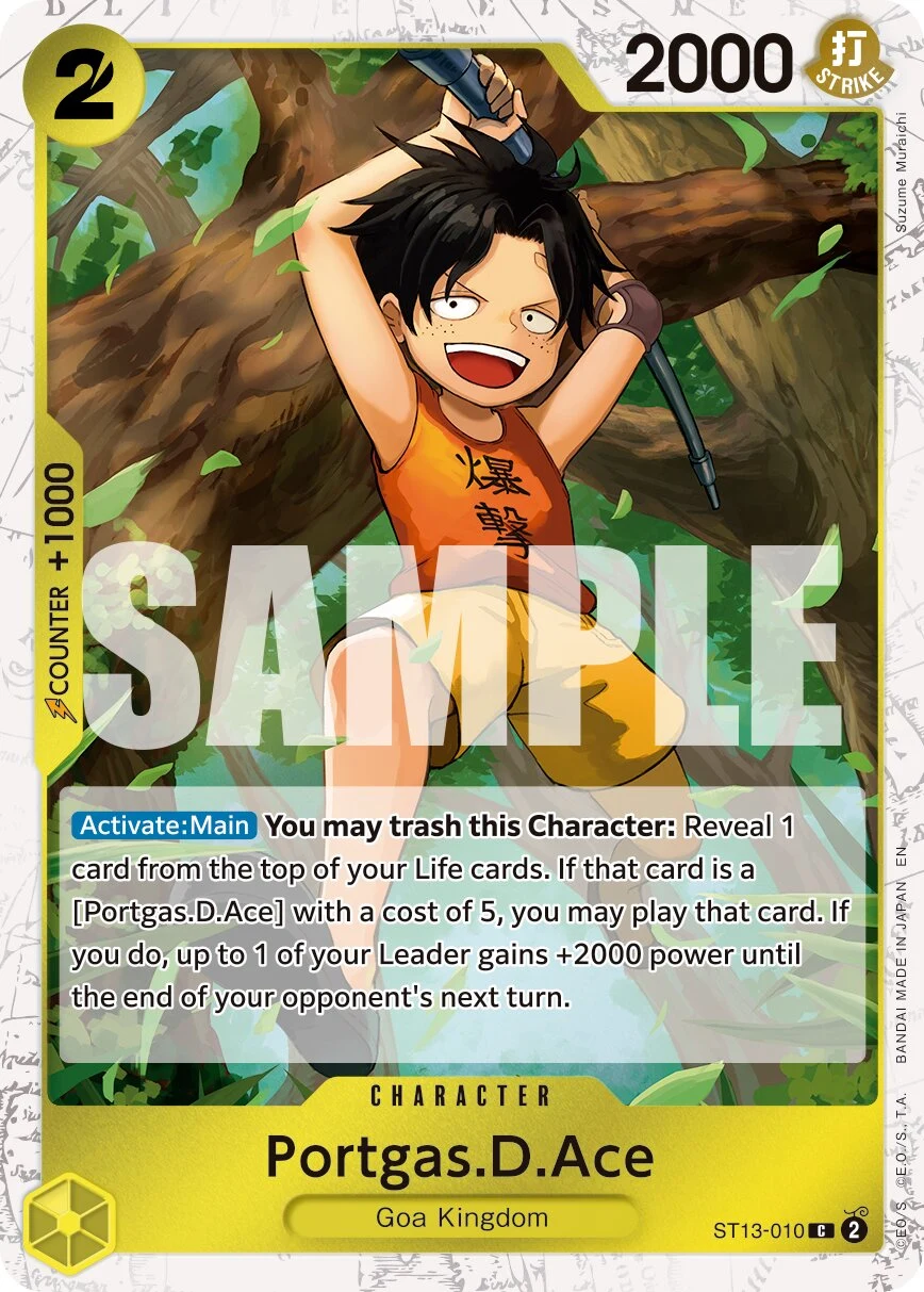 Carte One Piece anglaise Portgas.D.Ace ST13-010 C