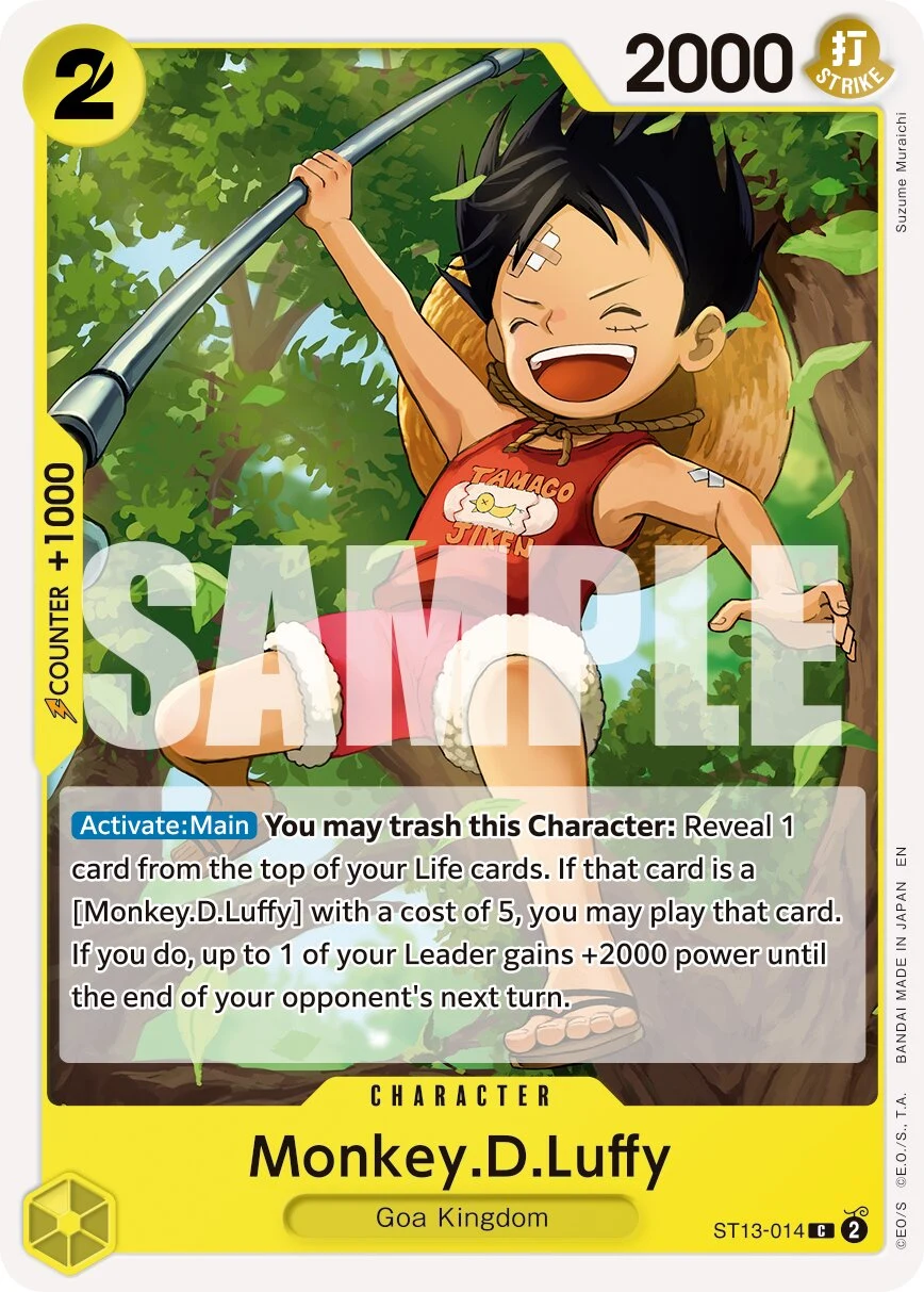 Carte One Piece anglaise Monkey.D.Luffy ST13-014 C