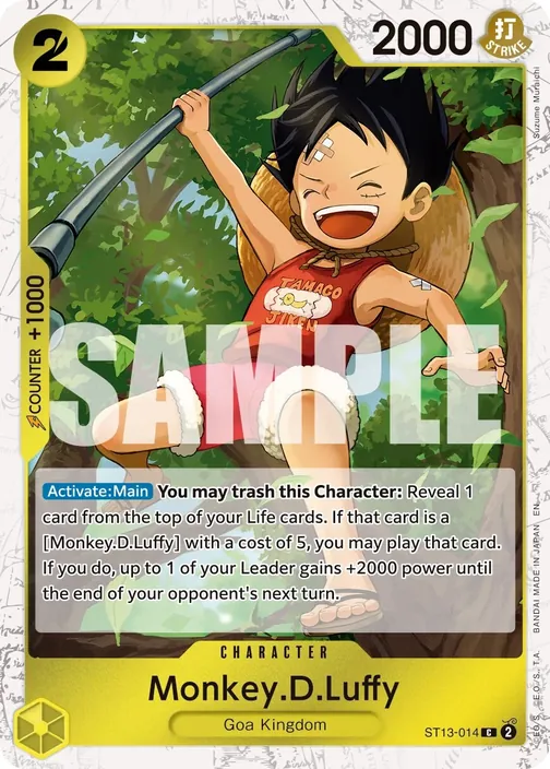 Carte One Piece anglaise ST13-014 Monkey.D.Luffy (version 2)