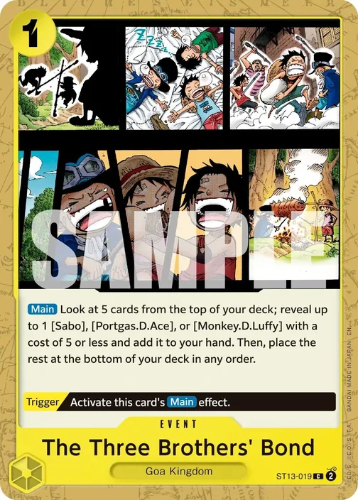 Carte One Piece anglaise ST13-019 The Three Brothers' Bond