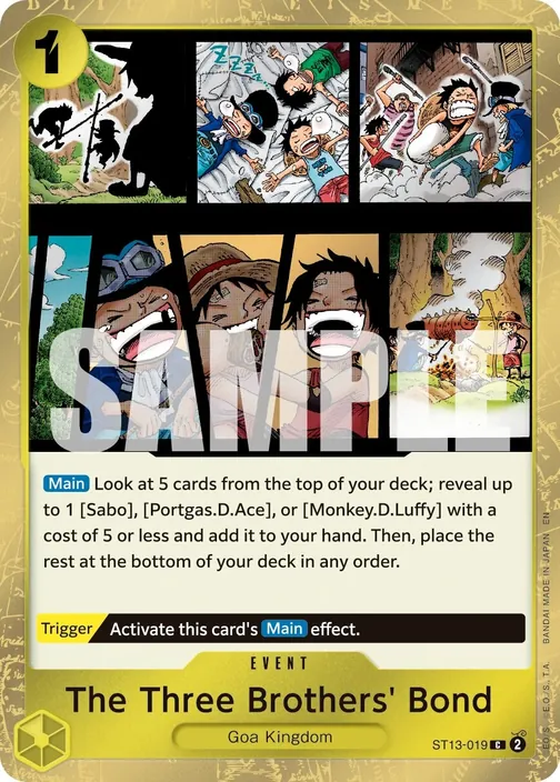 Carte One Piece anglaise ST13-019 The Three Brothers' Bond (version 2)