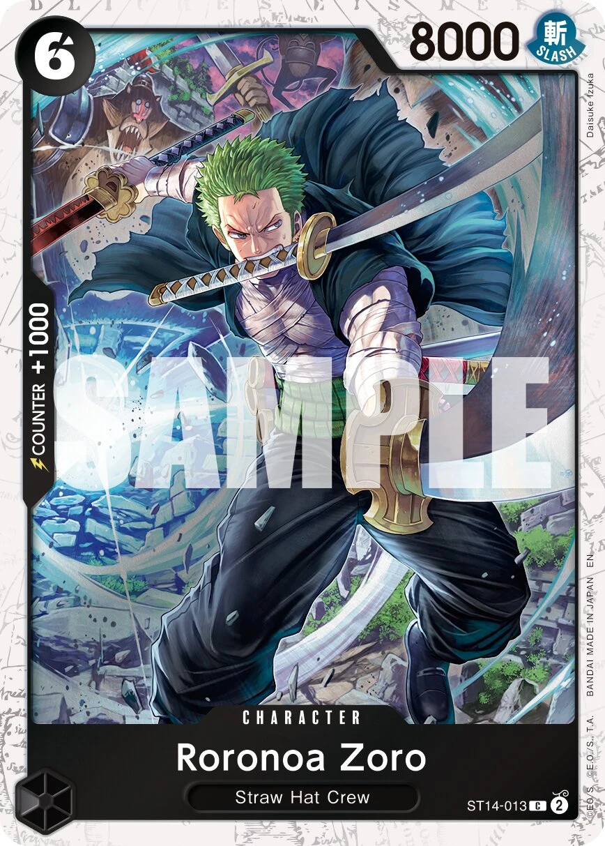 Carte One Piece anglaise Roronoa Zoro ST14-013 C