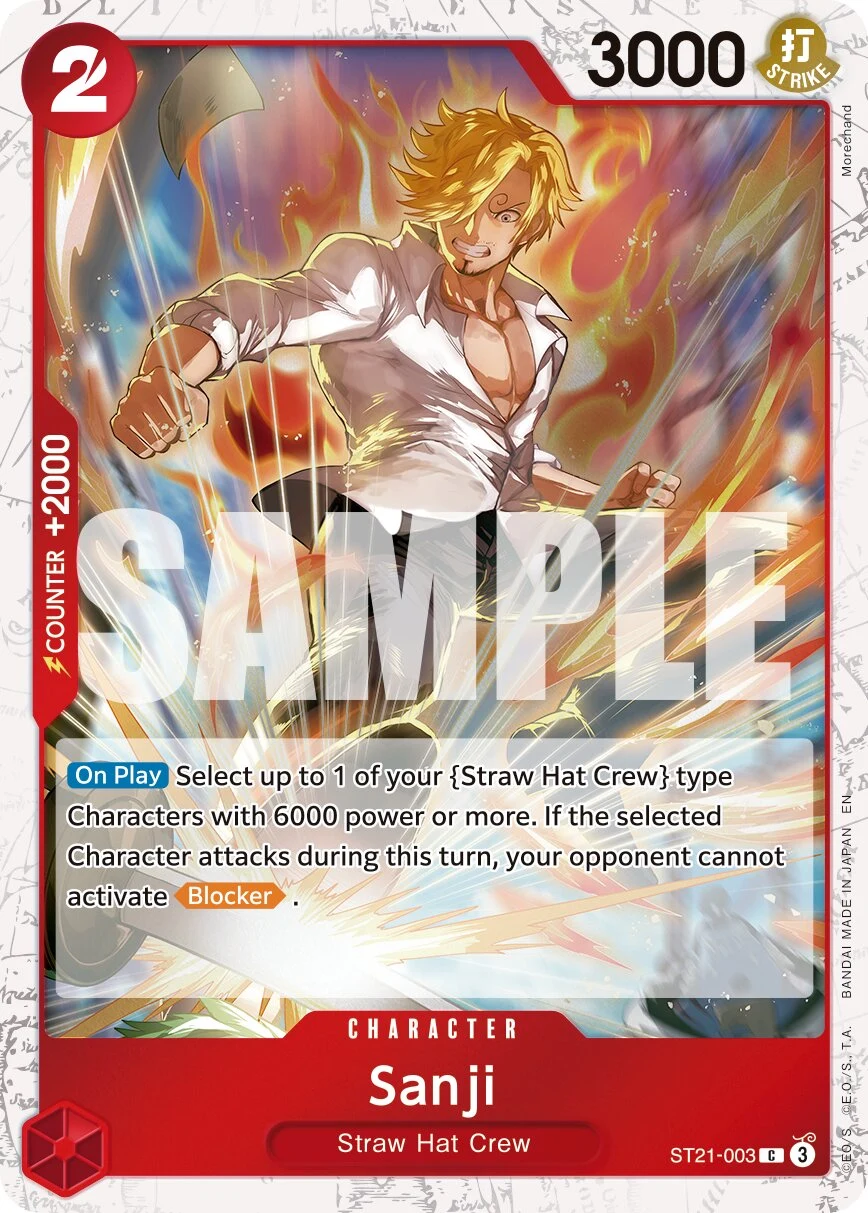 Carte One Piece anglaise Sanji ST21-003 C