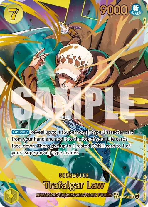 Carte One Piece anglaise OP10-119 Trafalgar Law (version 2)