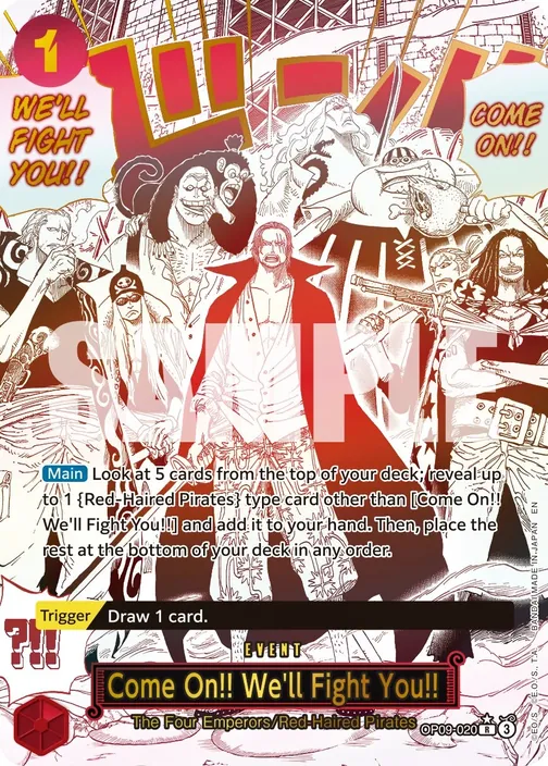 Carte One Piece anglaise OP09-020 Come On!! We'll Fight You!! (version 2)