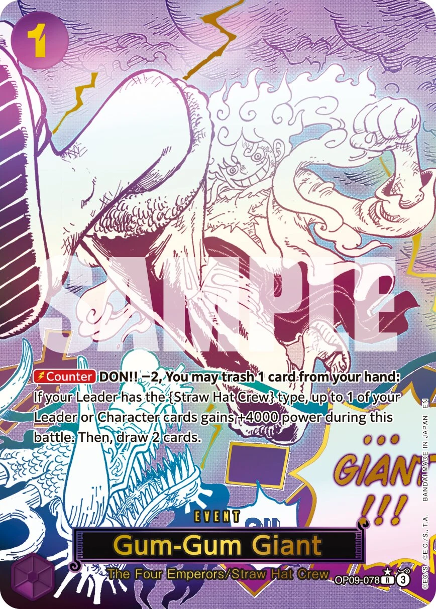 Carte One Piece anglaise Gum-Gum Giant OP09-078 R