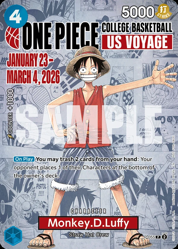 Carte One Piece anglaise Monkey.D.Luffy P-055 P