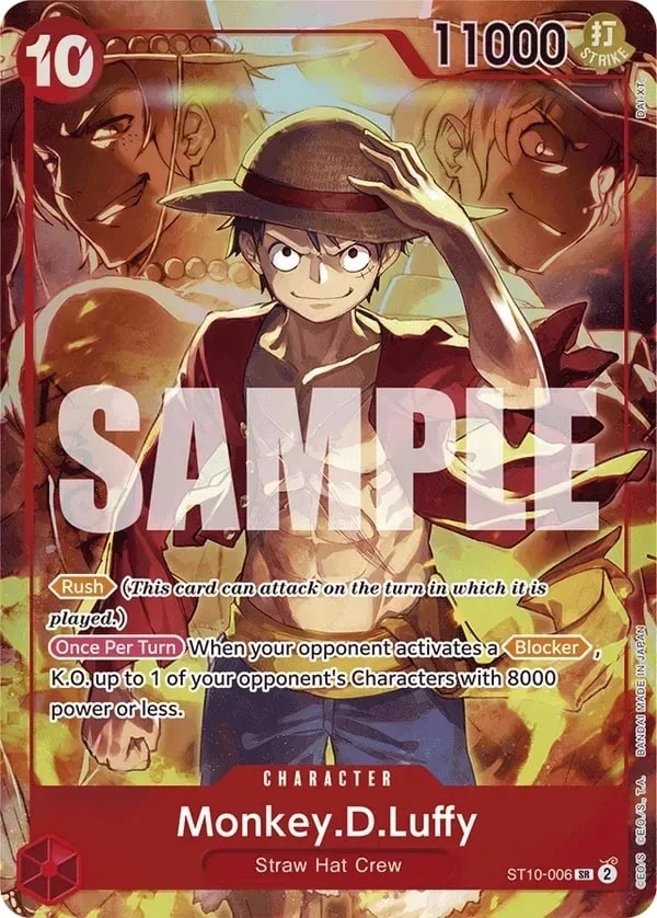 Carte One Piece anglaise Monkey.D.Luffy ST10-006 SR