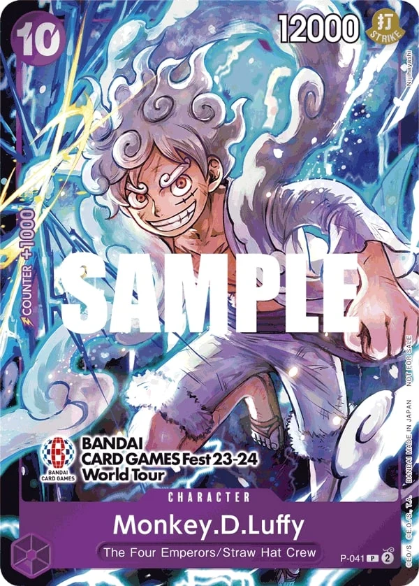 Carte One Piece anglaise Monkey.D.Luffy P-041 P