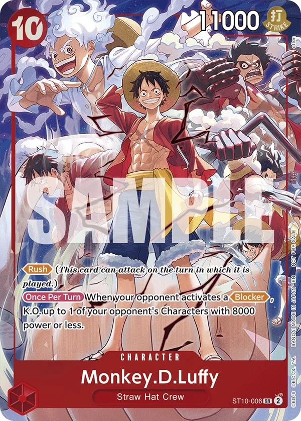 Carte One Piece anglaise Monkey.D.Luffy ST10-006 SR
