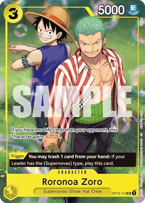 Carte One Piece anglaise OP10-113 Roronoa Zoro