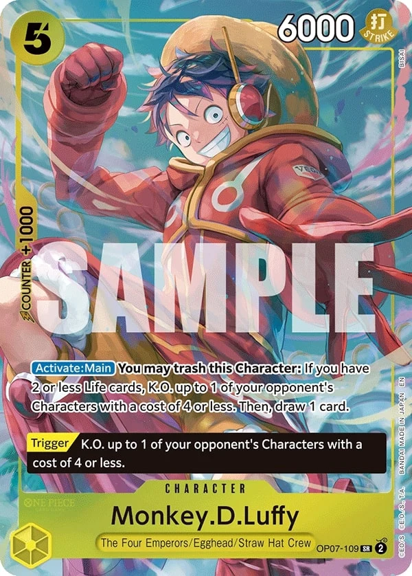 Carte One Piece anglaise Monkey.D.Luffy OP07-109 SR