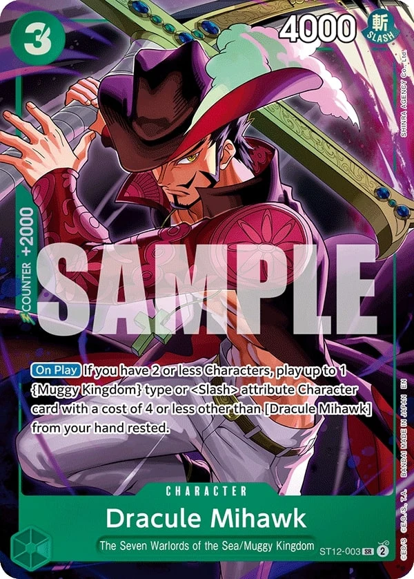 Carte One Piece anglaise Dracule Mihawk ST12-003 SR