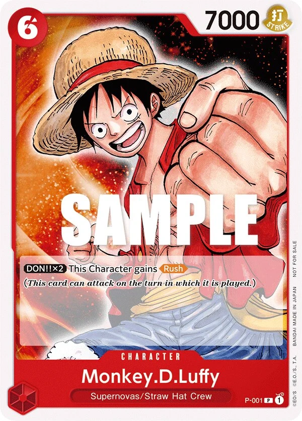 Carte One Piece anglaise Monkey.D.Luffy P-001 P