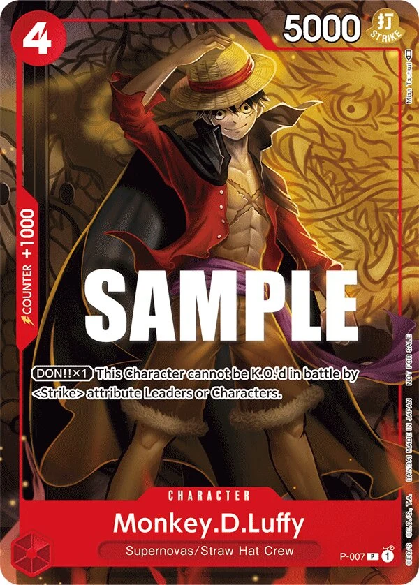 Carte One Piece anglaise Monkey.D.Luffy P-007 P